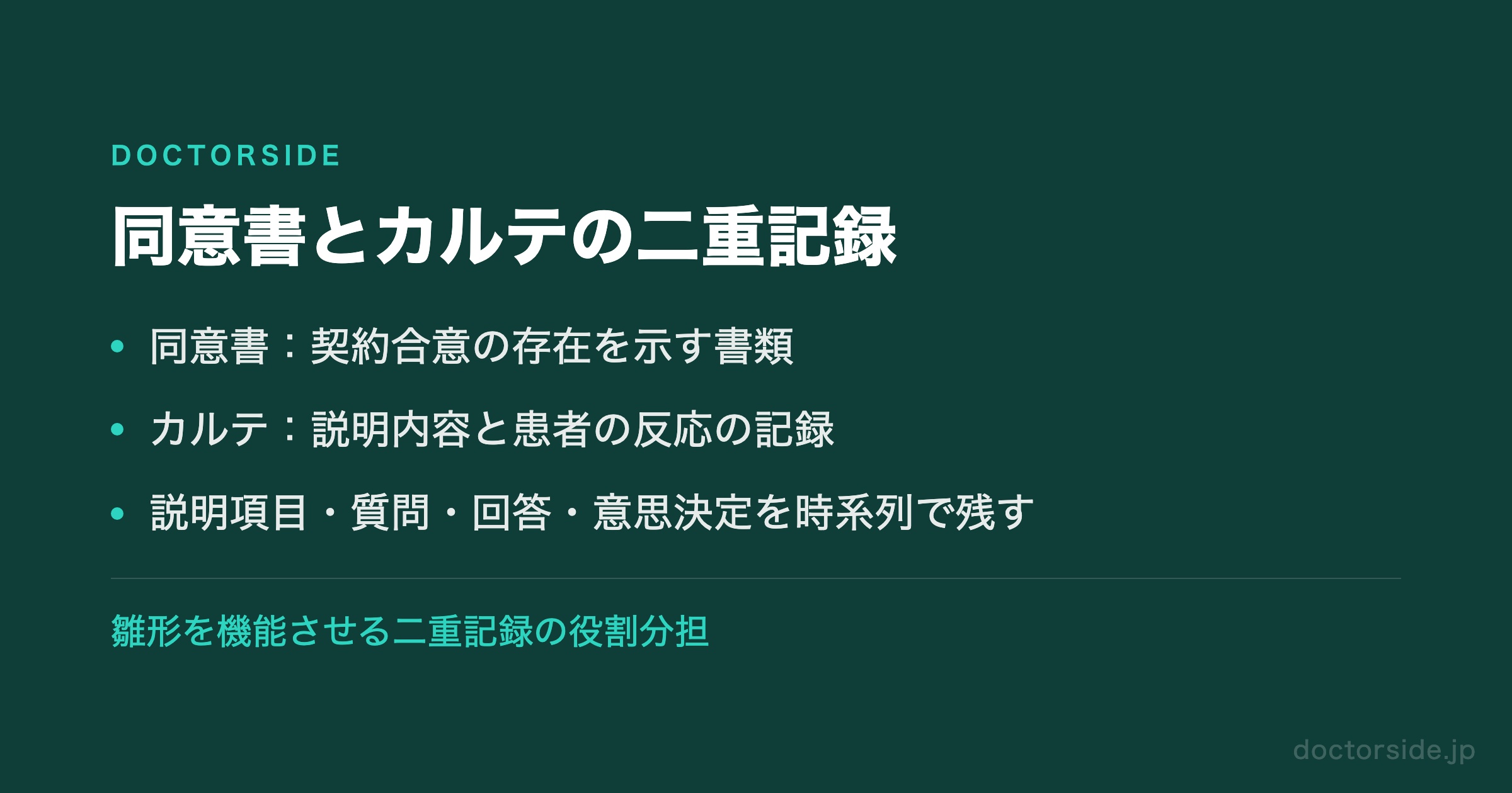 同意書とカルテの二重記録
